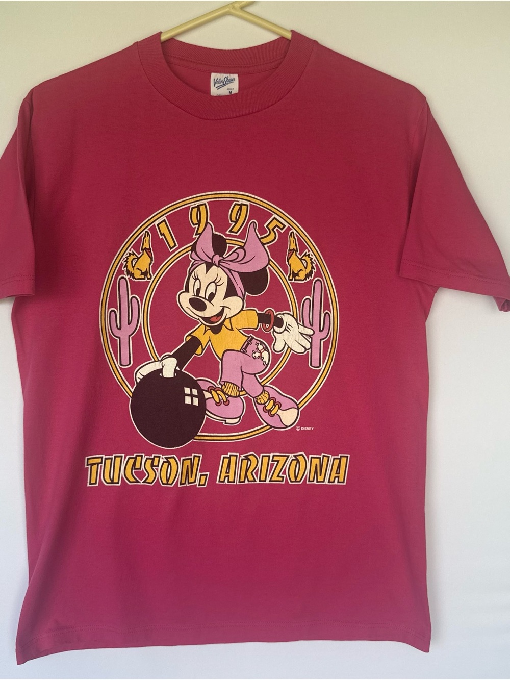 Disney Minnie Mouse 1995 Tucson Arizona Graphic T Deep Pink VelvaSheen Adult Med